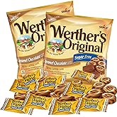 Werther's Original Caramel Chocolate Sugar Free Hard Candies, Pack of 2 | 2.35 Ounces Each, Rich Cocoa Flavor, Individually Wrapped, Gift Basket Filler, Office Snack, Sweet Treat
