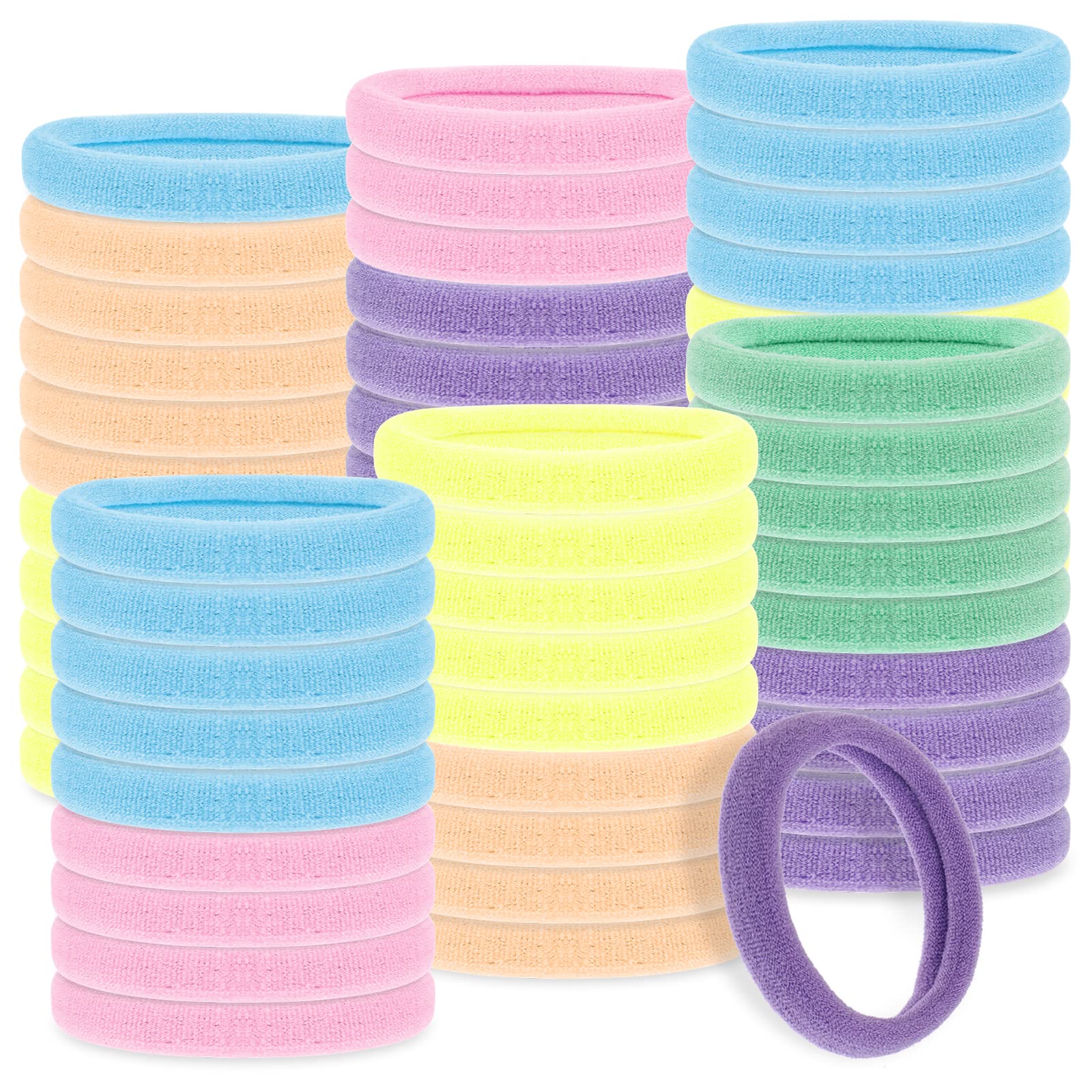 cobee Hair Bobbles for Women, 100 Pcs Nylon Hair Ties No Damage for Thick Hair Seamless Soft Hair Bands Bulk Hair Ties Ponytail Holders Headbands Stretch Hair Bands Accessory(Candy Color) — image 1