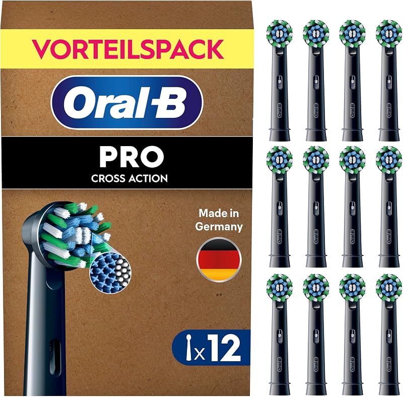 Aufsteckbürsten PRO CrossAction, Schwarz, 12 Stück