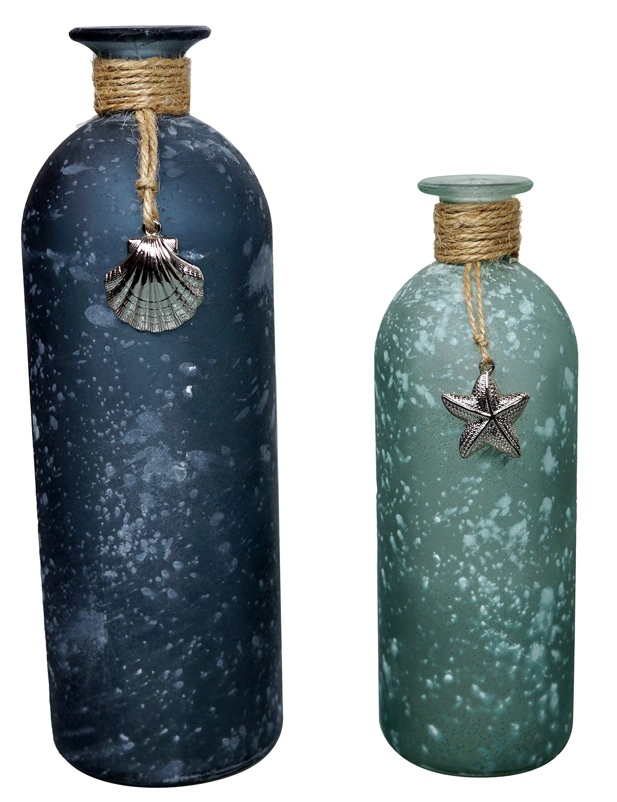 Khevga Maritime decoration, set of 2 vases 26 and 20 cm high