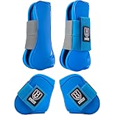 Harrison Howard Horse Tendon Boots Open Front/Fetlock Boot for Horse Protective Boots for Jumping, Trail Riding Set of 4