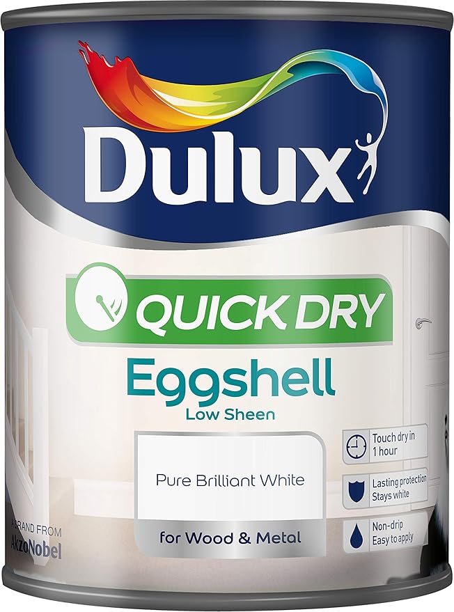 Dulux Quick Dry Eggshell Paint For Wood And Metal Pure Brilliant