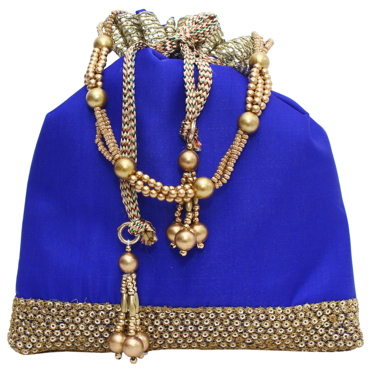 bagaholics ethnic clutch silk potli batwa pouch bag with metal beadwork gift for women