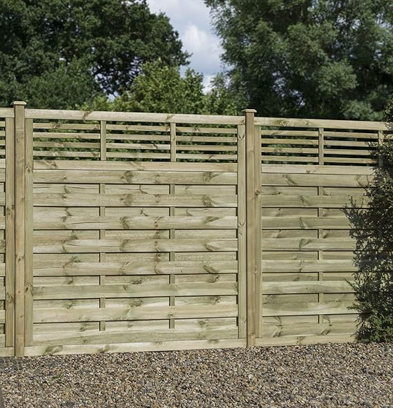 Contemporary Premium Decorative Fence Panel with Flat Trellis Top Hit