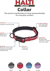Halti Dog Collar Premium Neoprene Padding Reflective Red Size M view 3