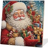 Axquilon Christmas Pearl Art Kits for Adults Beginner with Frame 10x10 in | Santa Claus Pearl Diamond Art Kits for Adults, Pearl Diamond Painting Gem Art for Home Wall Decor