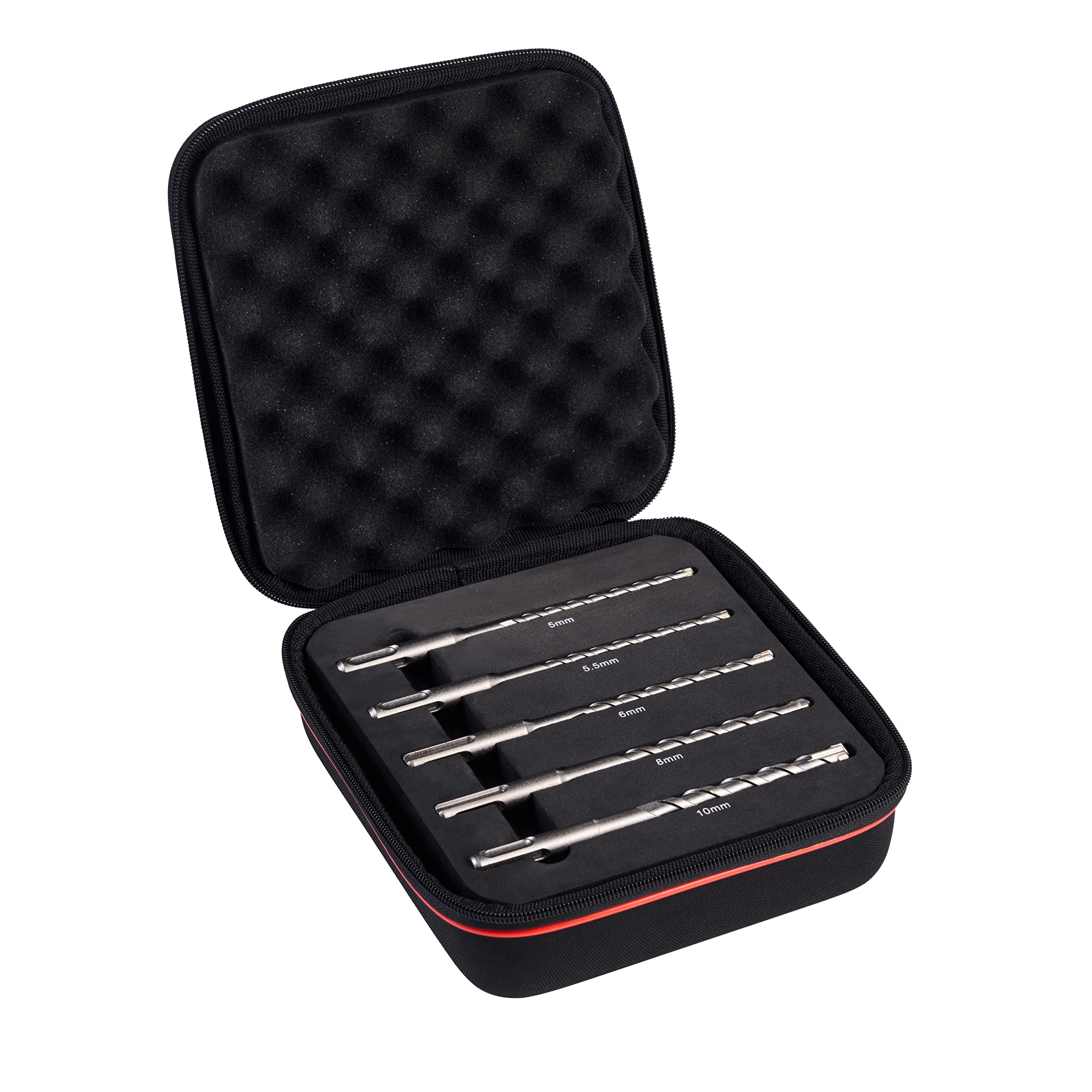 Starrett SDS Plus Drill Bit Kit - 5 Piece KBPXK05 PGM Approved Carbide Tip 4 Point Flute Hammer Drill Bit Set - For Concrete Masonry Stone Bricks