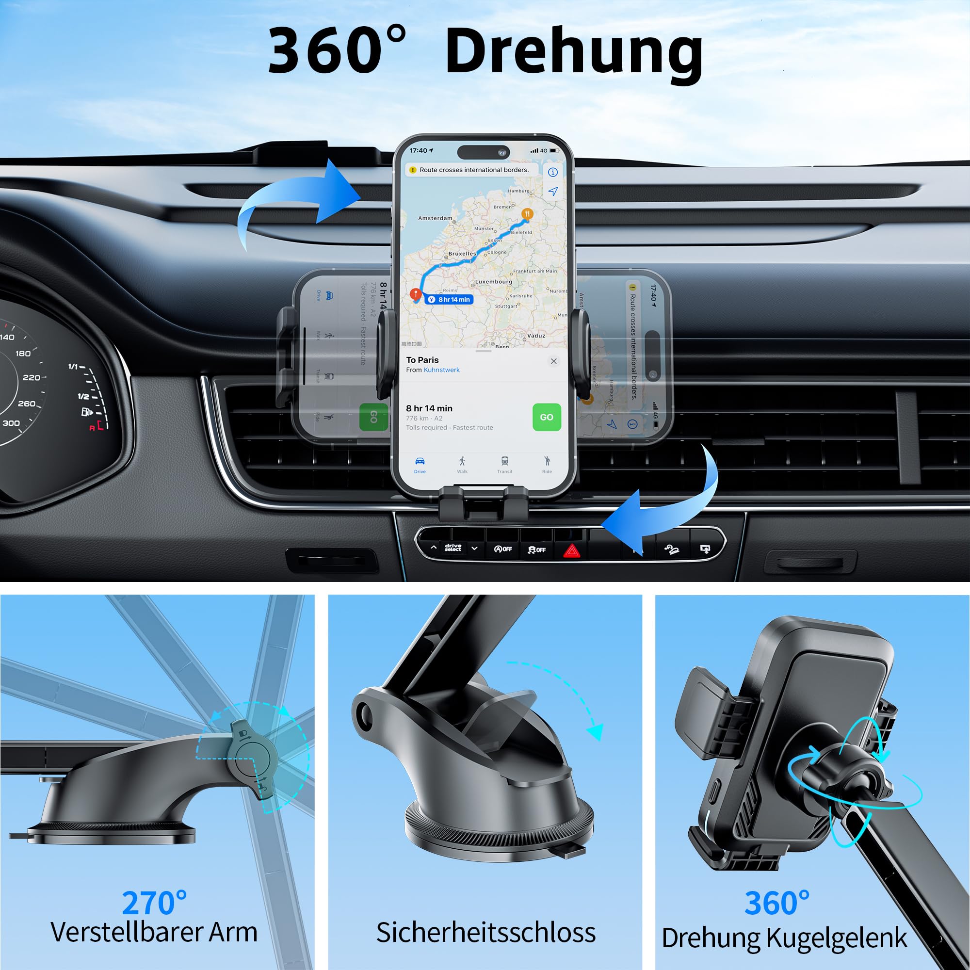 SONRU Handyhalterung Auto mit Ladefunktion,15W Kfz Handyladestationen Handy Halterung Auto Induktives Laden,Handyhalterung Auto Lüftung Saugnapf für Samsung iPhone LG Google Pixel 5