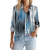 LOMON Button Down Shirt for Women Spring Summer Tops Long Sleeve Business Dressy Casual Blouses Collared Work Outfits Clothes