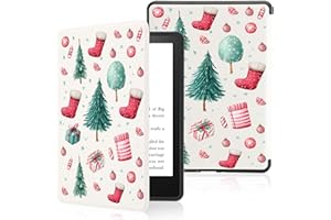 Cute Christmas Ball Sock Tree Case for 7"/6.8" Kindle Paperwhite(12th/11th Generation-2024/202) and Kindle Colorsoft with Han