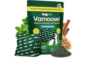 BugMD Vamoose! Pro Mouse and Rat Repellent Pouches, Mineral Pumice | No Corn or Grain Fill, Nothing for Mice to Eat - Rodent