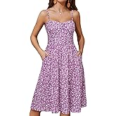 YIOYOLA Sundresses for Women 2025 with Pockets Sleeveless Spaghetti Strap Aline Summer Dresses