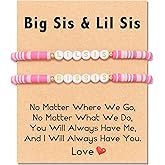 Shonyin Matching Sister Bracelets for 2 Big Sister and Little Sister, Sisters Gifts for Valentines Day Easter Mother's Day Birthday Christmas New Year, A Gift to strengthen Sister's Friendship