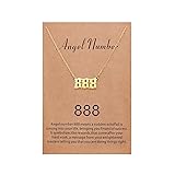 Sunique Angel Number Necklace for Women 888