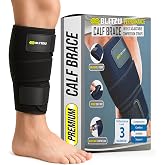 BLITZU Calf Brace for Torn Muscle, Neoprene Compression Wrap for Men Women | Adjustable Lower Leg Sleeve, Shin Splint Relief, Muscle Strain, Injury Recovery, Breathable Fabric, Swelling, Cramps, Running