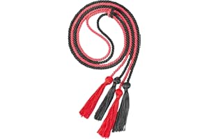 UIALECG Double Graduation Honor Cords - Black and Red,68" Long