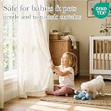 PONY DANCE Sheer Curtains 52x84 Beige Linen Textured Voile 2 Panels view 2