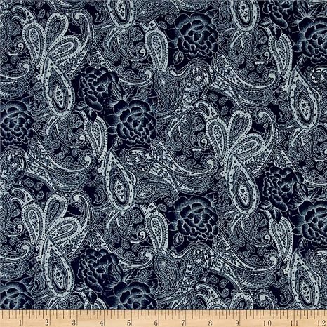 paisley denim fabric