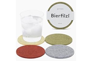 Graf Lantz - Bierfilzl Felt Coasters - Round - 100% Merino Wool - Moisture Wicking - Heat Resistant - Sustainable - Home Decor - Bar Decor - Housewarming Gift - 4 Coaster Set - 4" Circles - Ikebana