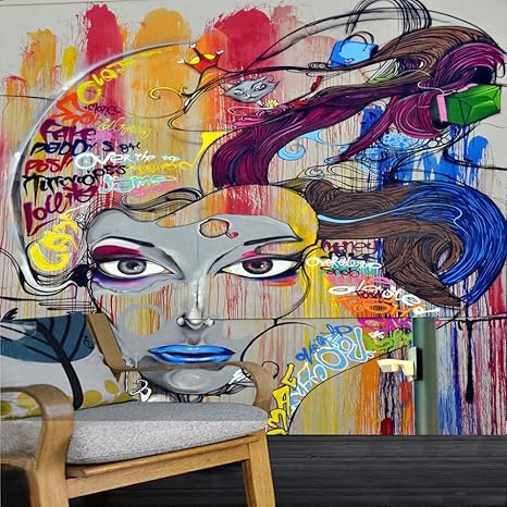 Amazon 壁紙壁画3d美容落書き現代アート壁画リビングルームktvバーの背景壁紙 3d 300cm X 0cm Diy 工具 ガーデン