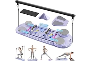 CORIARDO Pilates Reformer, Reformer Pilates Machine for Home Workout, Multifunctional Abdominal Board, Portable Foldable Ab Trainer Machine, Pilates Core Workout Equipment for Women