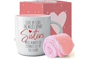 Triple Gifffted Best Sister Ever Coffee Mug & Socks - Little and Big Sisters Gifts from Sister, Birthday Presents Ideas, Valentines, Mothers Day, Christmas, BFF, Ceramic Cup, 380ML