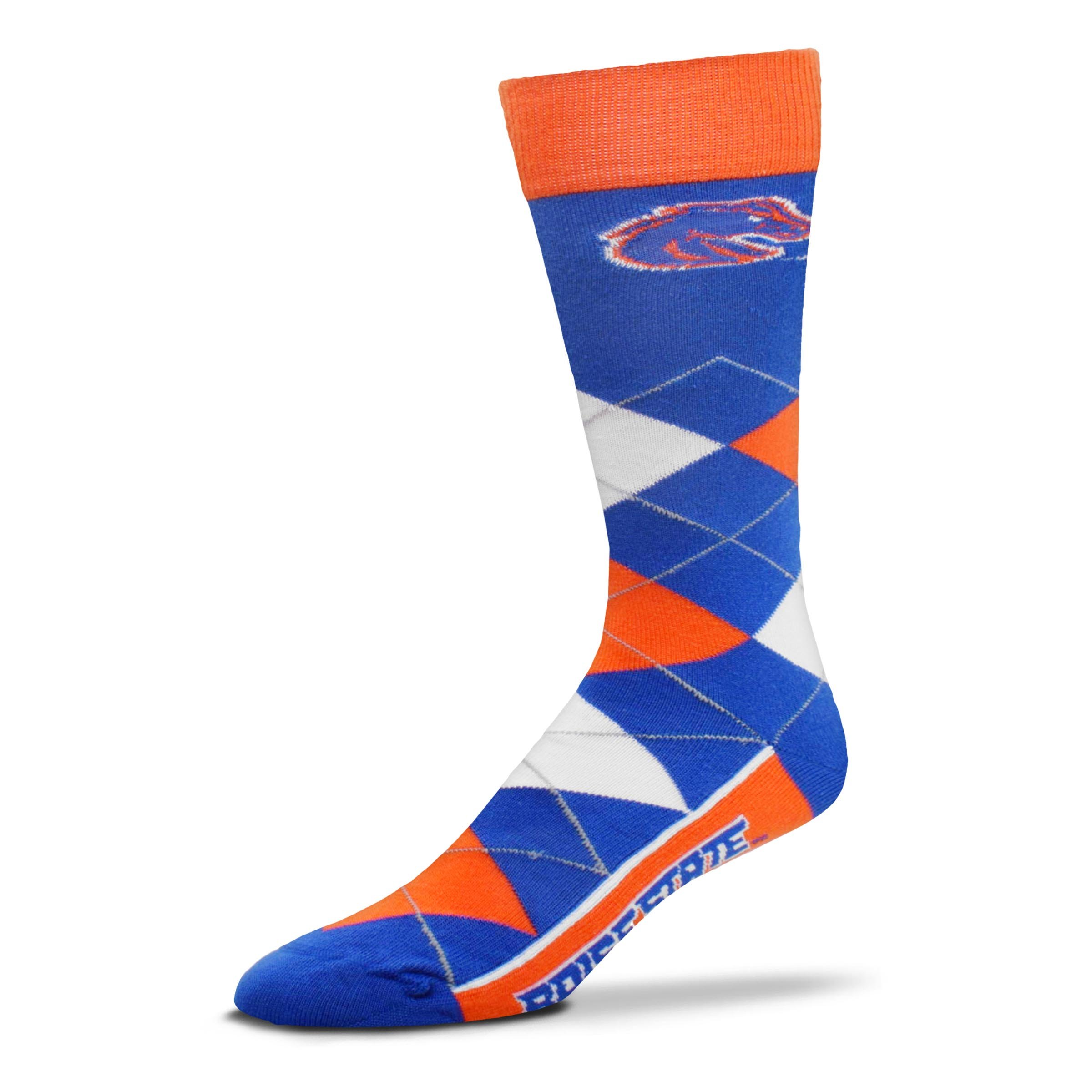 For Bare Feet Men's Argyle Line Up Dress Crew Sock, Team Color, One Size