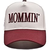 Women’s Mommin Trucker Hat – Vintage Two-Tone Ponytail Baseball Cap, Embroidered Adjustable Hat, Great Gift for Mom & Women