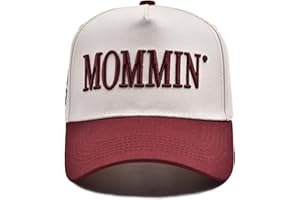 KIDHABE Two-Tone Women's Baseball Cap, Mommin Trucker Hat for Mother's Day, Adjustable Cap, Ponytail Hat for Running, Sports