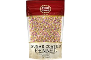 Spicy World Sugar Coated Fennel Candy 200g (7oz) ~ Vegan | Indian After Meal Digestive Treat | All Natural Colors