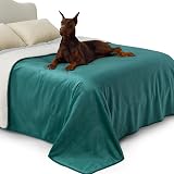 LE SURE Waterproof Fleece Blanket 274x218cm Reversible Dark Green