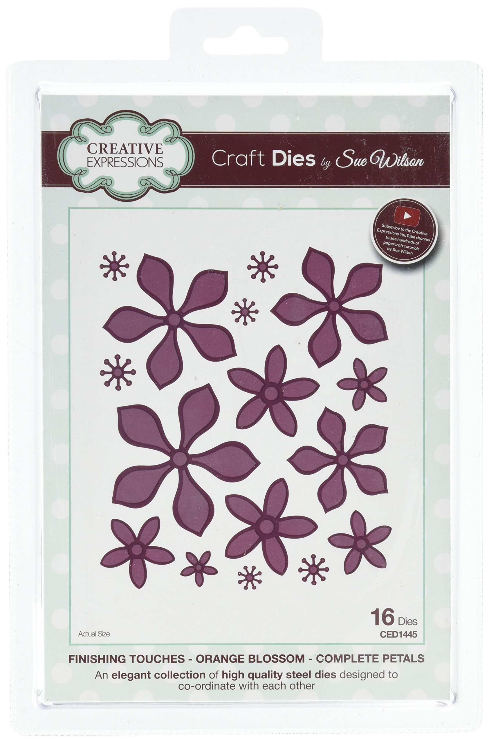 Sue Wilson Finishing Touches Collection Orange Blossom-Complete Petals Die, Multicolour, 23 x 15.5 x 0.08cm