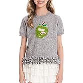 Girls Graphic tees Summer Tops Crewneck Girls t Shirts Size 6-16Y Cute Shirt Short Sleeve Knitwear