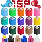 AZEN 16 Pack Self Adhesive Bandage Wrap, 2" X 5 Yards Elastic Cohesive Bandage Wrap, Color Athletic Tape, Vet Wrap, Ankle Tape