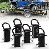 Stake Pocket Tie Down 1/2“ D Rings 6 PCS, Heavy Duty Stake Pocket Tie Down D Rings for for Flatbed Cargo Trucks and Trailers, Adjustable Utility Trailer Accessories with Anti-Loss Pin, 12000 LBS