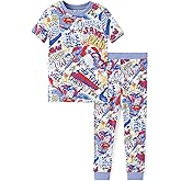 DC Comics Justice League Viscose Made from Bamboo Toddler Boys Superman Batman Sleepwear 2 Pieces Shirt & Pants Pajama Set