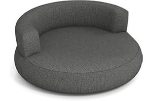 Giantex Inflatable Round Sofa, Blow up Air Lounge Sofa with Detachable Cover, Spacious Lying Sleep Area & Wide Armrests, Loun