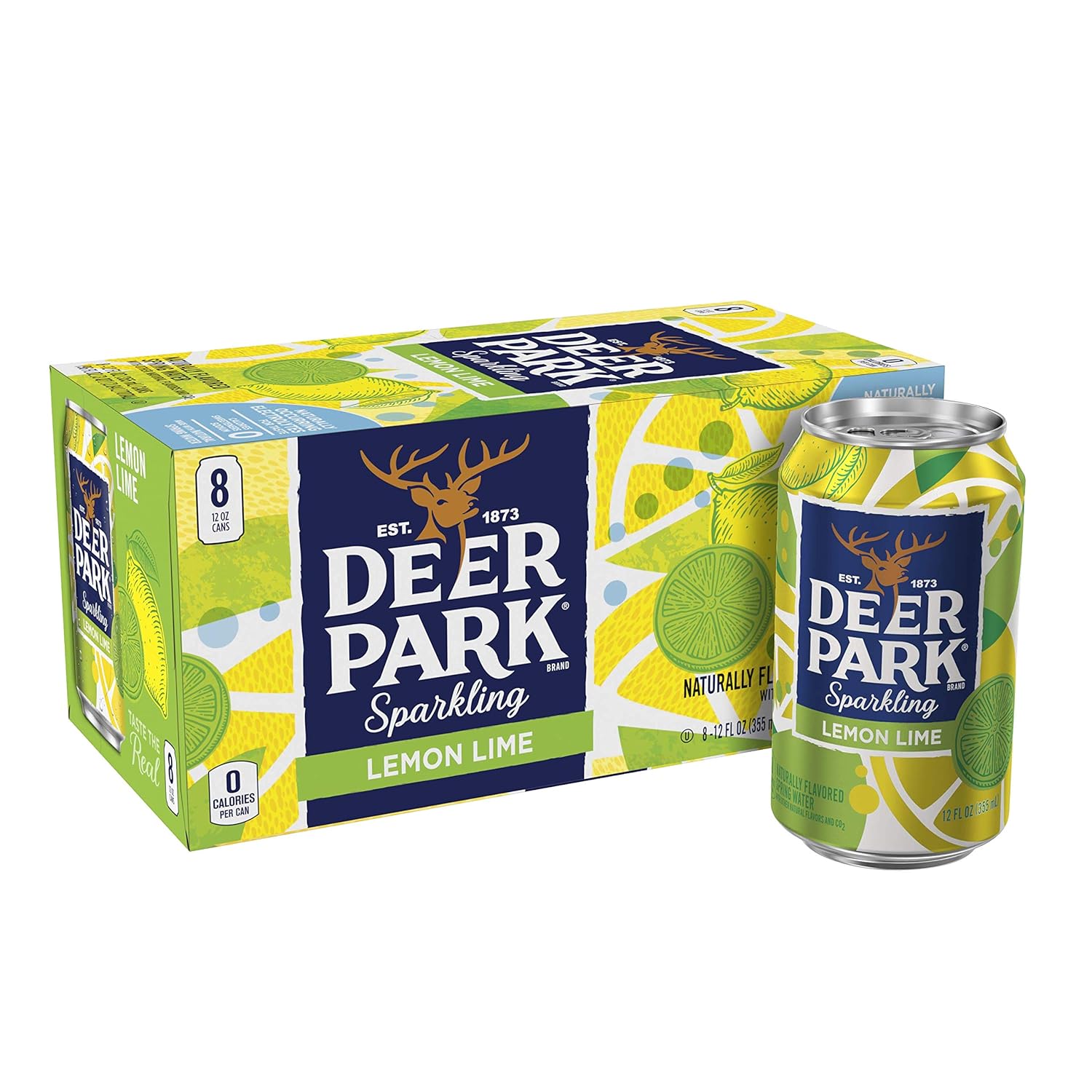 Sparkling Deer Park Brand Natural Spring Water, Lemon Lime , 12Ounce