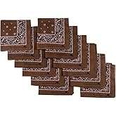 Elephant Brand Original Bandanas 100% cotton since 1898-12 Pack (Brown)