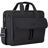 RAINYEAR 15.6 Inch Laptop Messenger Bag Laptop Briefcase with Pockets for Men, Protective Large Capacity Business Work Laptop Carrying Case Shoulder Bag for Computer Notebook PC, Black