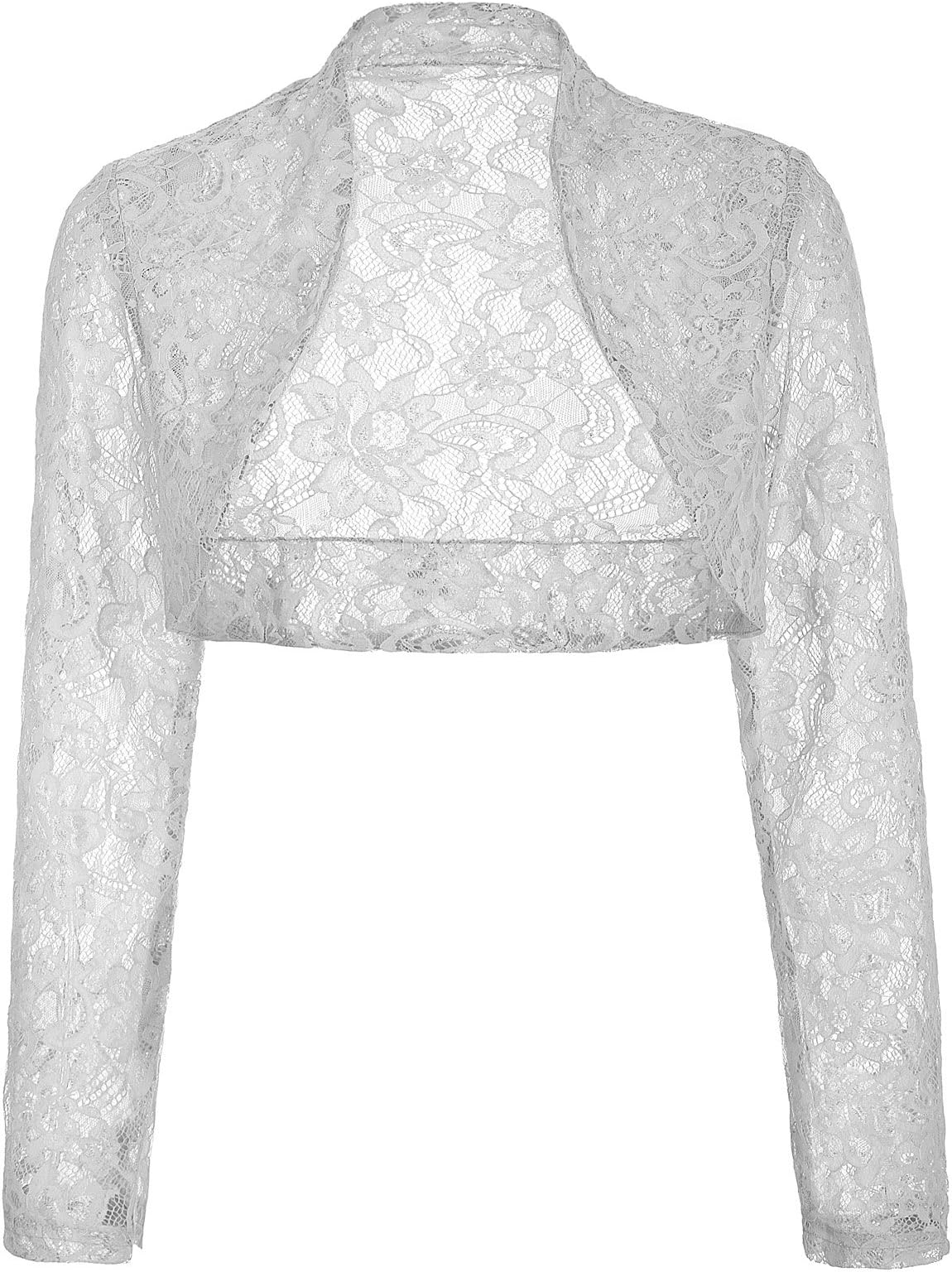 Belle Poque® Womens Multi-Colored Floral Lace Shrugs Cropped Bolero