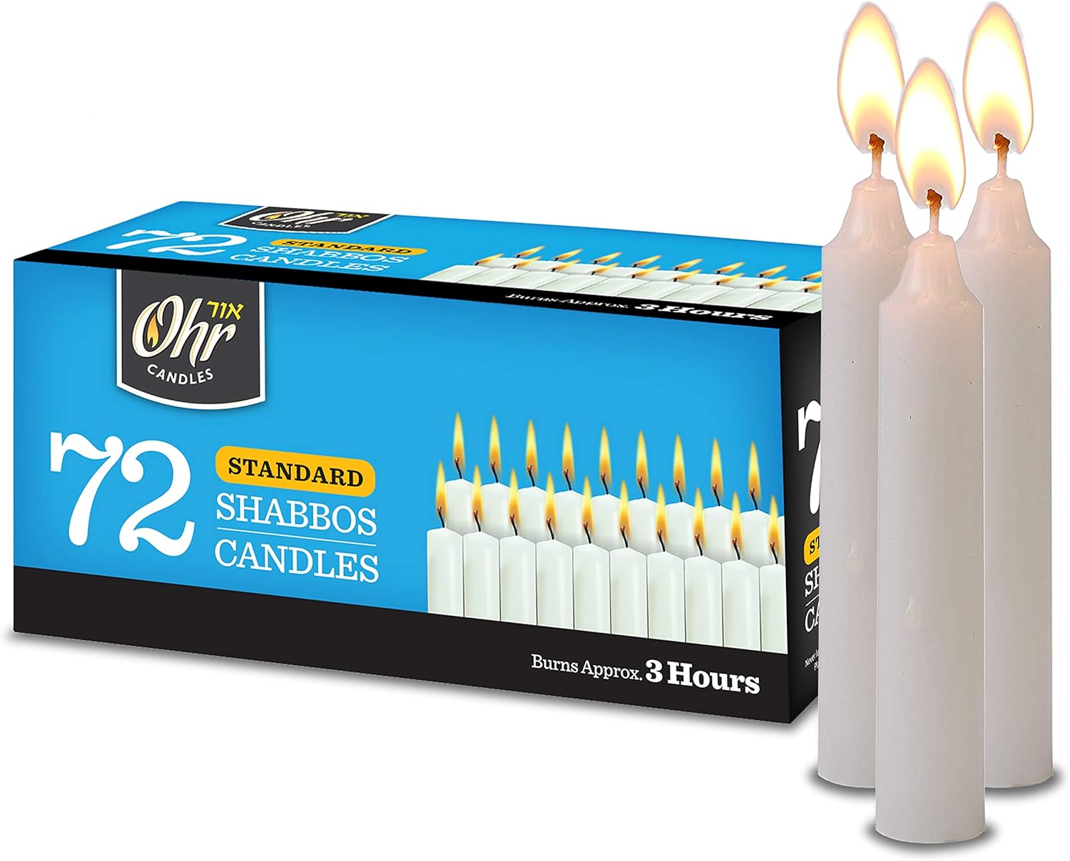 Shabbat Candles Traditional Shabbos Candles 3 Hr. 72