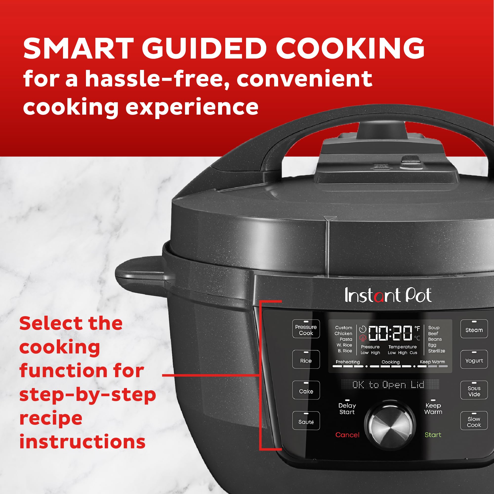 Instant Pot RIO Wide Plus, 9-in-1 Electric Pressure Cooker, 35% Larger Cooking Surface, WhisperQuiet Steam Release, Multi-Cooker, Slow Cook, Rice Maker, Steamer, Sauté, Cake, & Warmer, 7.5 Quarts