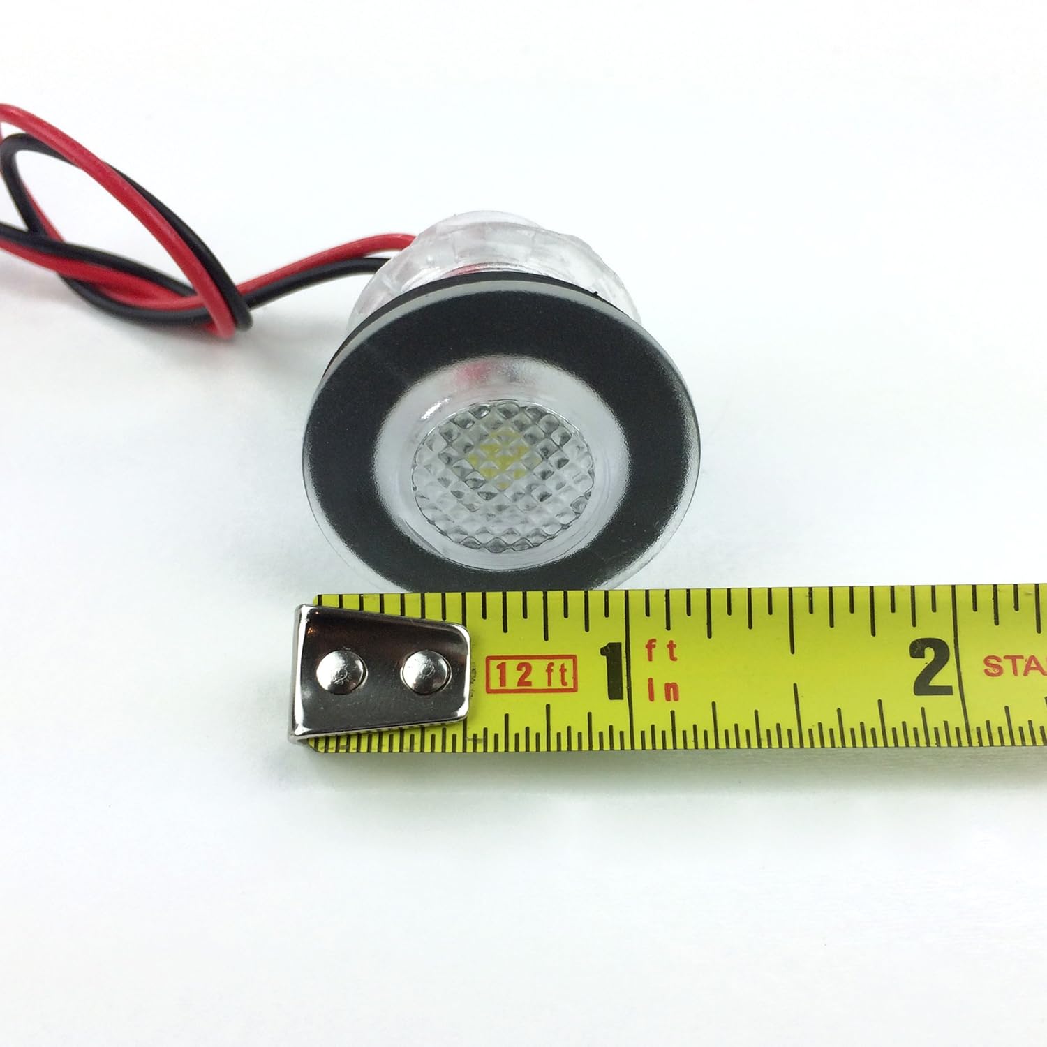 RecPro Round Red 12V LED Livewell Courtesy Accent Light | Marine Boat RV | Waterproof (1 Pack)