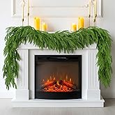 N&T NIETING Christmas Garland Norfolk Pine Garland Real Touch Artificial Christmas Green Xmas Garland for Mantle, Table Holiday Fireplace Staircase Indoor Outdoor Christmas Decorations (9 FT)