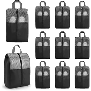 10 Pcs Shoe Bags For Travel Zipper, Zippered Travel Shoe Bags For Luggage, Travel Sneaker Zipper Bag Waterproof Oxford Cloth