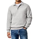 JMIERR Mens Casual Cotton Polo Sweatshirts Long Sleeve Button Collared Pullover Shirts