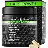 Formulation Factory Crown of Glory 10-in-1 Hair Growth Products - DHT Blocker for Men &amp; Women with Pumpkin Seed Oil - Hair Vitamins for Faster Growth &amp; Thickness - 120 Capsules, 2 Month Supply