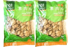 Verisoy Taiwanese Vegan Soy Slice - Textured Vegetable Protein (TVP) Premium Texturized Imitation Pork, 100% Vegan Meat Substitute, No MSG (2 bags total)
