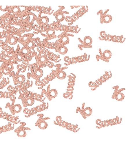 15. Geburtstag Deko Für Mädchen – Pink Gold Glitzer Konfetti, 150 Stück, Für Tischdekoration, Partyzubehör & Fotos